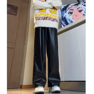 Leren Baggy Broek Heren