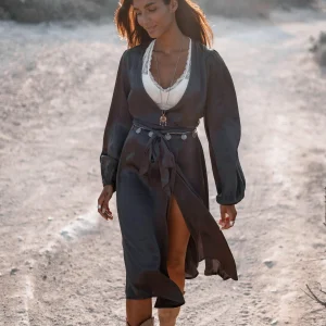 Noor midi satin dress