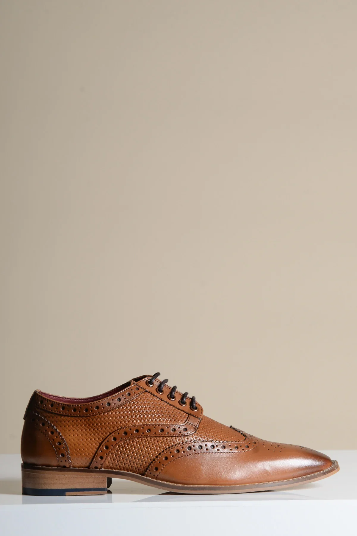Bruine leren schoenen, Marc Darcy Brandon - Wingtip brogue