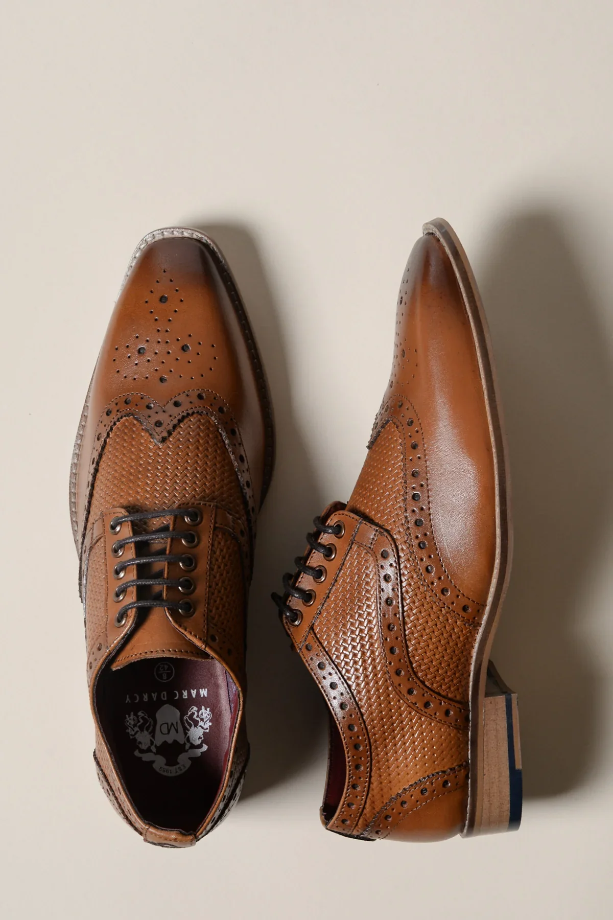 Bruine leren schoenen, Marc Darcy Brandon - Wingtip brogue - Afbeelding 4