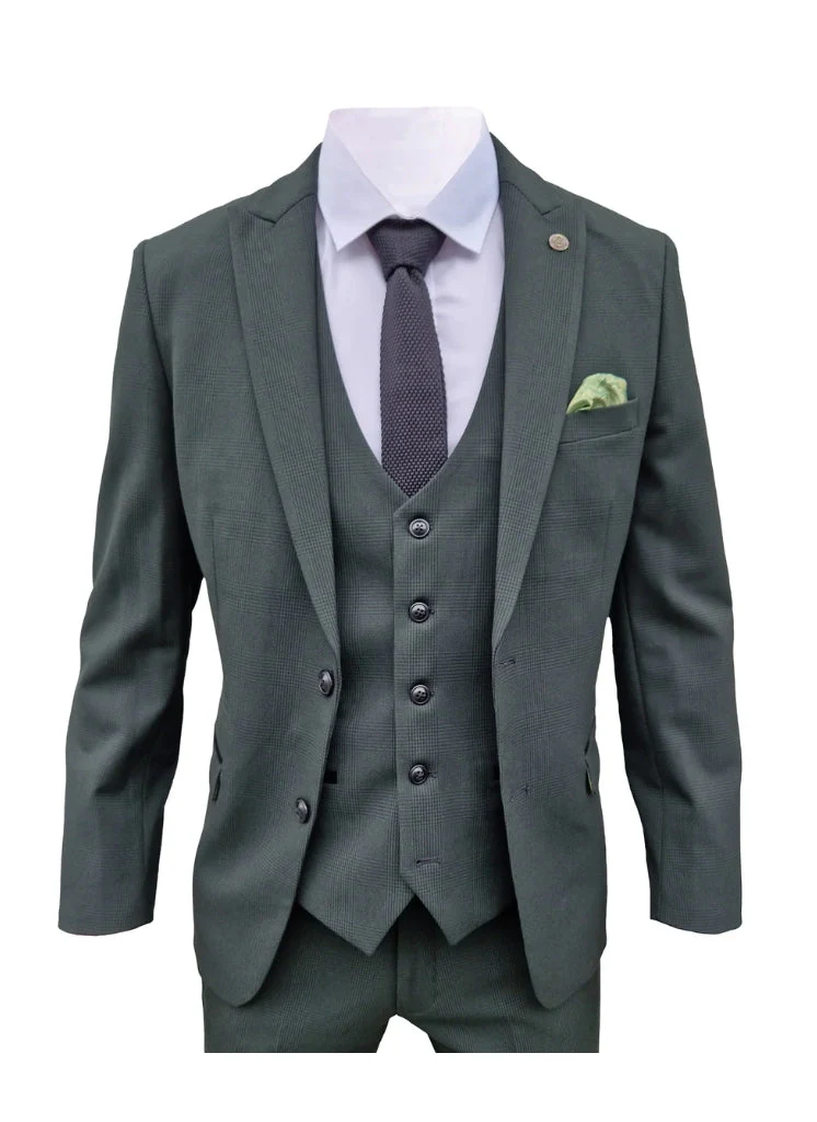Marc Darcy - Colbert Ruitpatroon Bromley Olive Green - Afbeelding 3