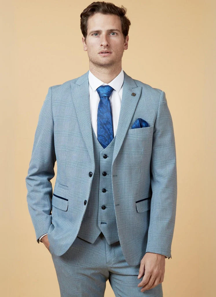 Marc Darcy - Colbert Ruitpatroon Licht Blauw Bromley Sky