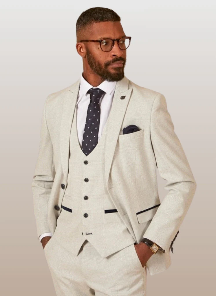 Marc Darcy - Colbert Ruitpatroon Wit Bromley Stone