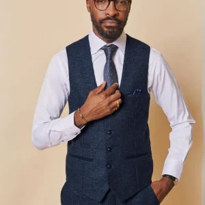 Marc Darcy - Gilet Marlow Blue Tweed