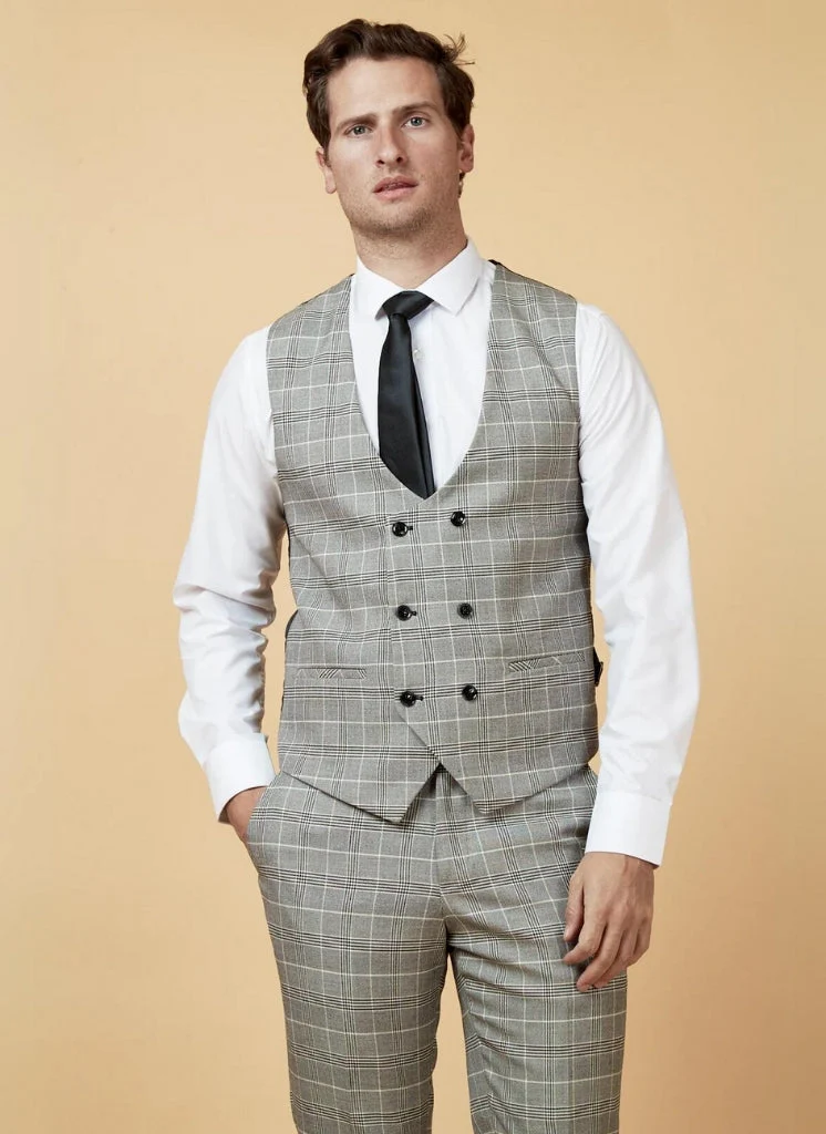 Marc Darcy - Gilet Ruitpatroon Ross Grey Check - Afbeelding 2