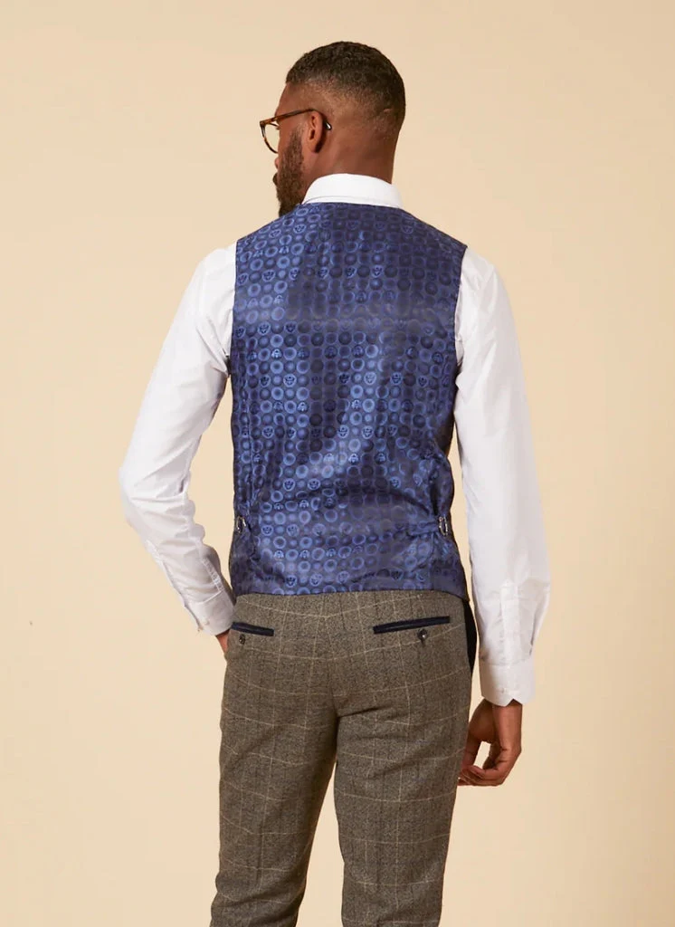 Marc Darcy - Gilet Ruitpatroon Scott Grey - Afbeelding 3