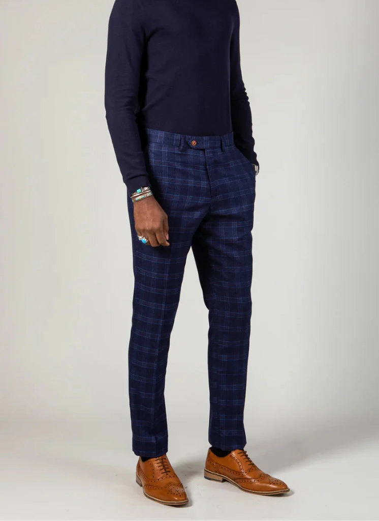 Marc Darcy - Pantalon Blauw Chigwell Tweed
