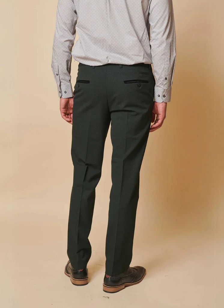 Marc Darcy - Pantalon Ruitpatroon Bromley Olive Green - Afbeelding 3