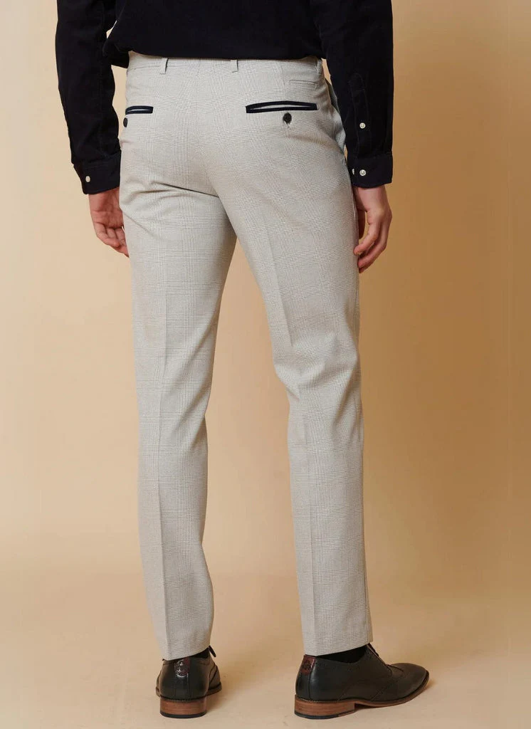Marc Darcy - Pantalon Ruitpatroon Wit Bromley Stone - Afbeelding 3
