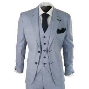 Driedelig pak Cavani Miami sky slim fit suit
