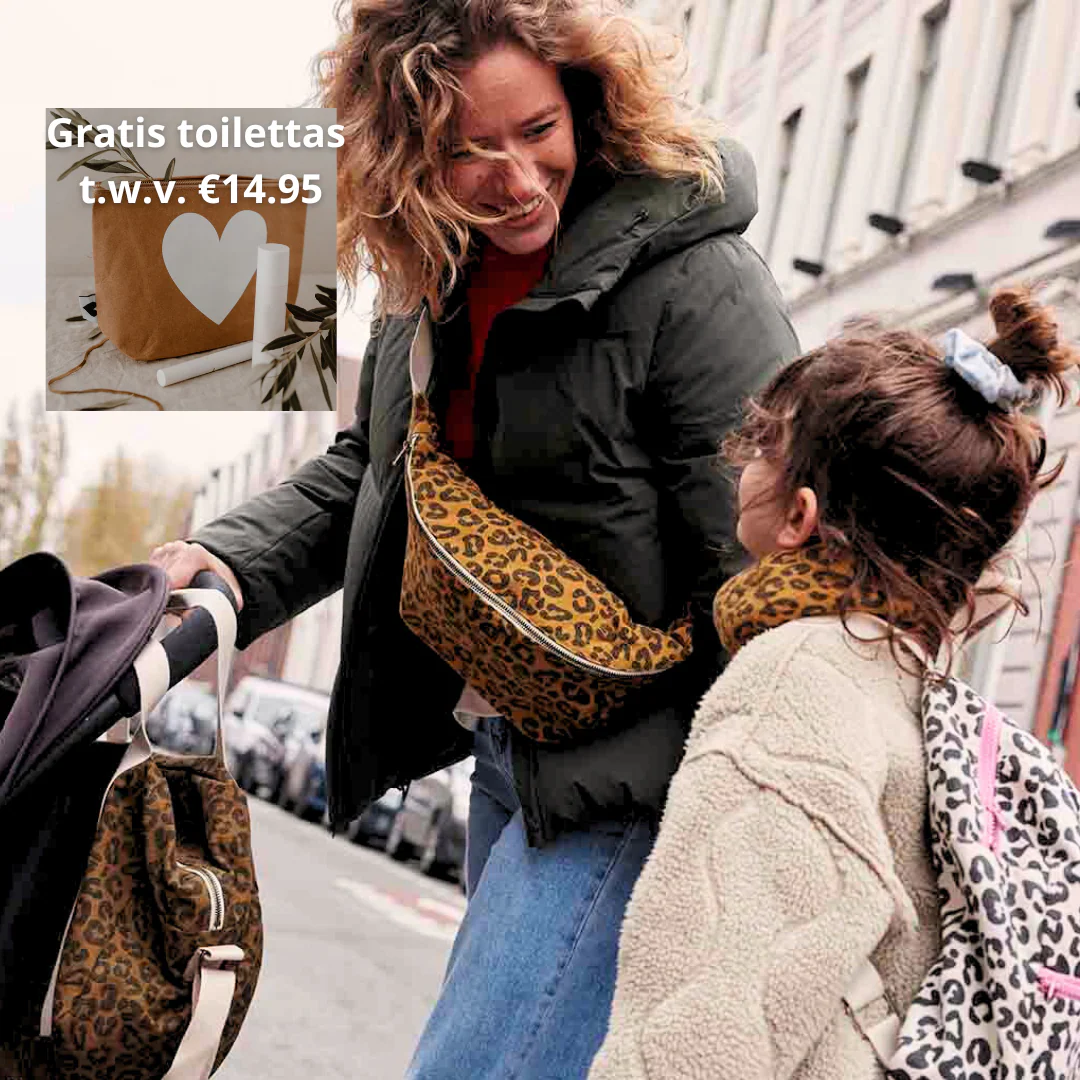 Bananentas Karamel Luipaardprint - TIJDELIJKE ACTIE GRATIS TOILETTAS - Afbeelding 2