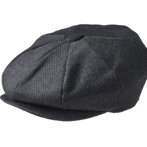 Melton Wool - Pinstripe Black Cap
