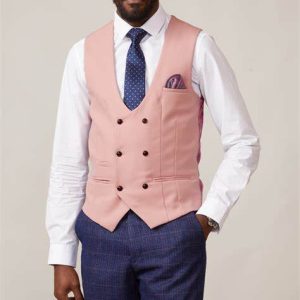 Kelvin Pink Gilet - Double Breasted