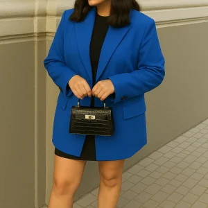 Oversized Blazer Dames Blauw