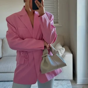 Oversized Blazer Dames Roze