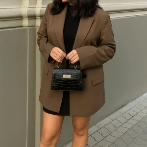 Oversized Blazer Dames Taupe