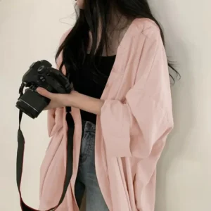 Oversized Blouse Dames Roze