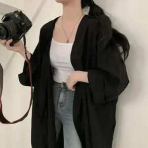 Oversized Blouse Dames Zwart