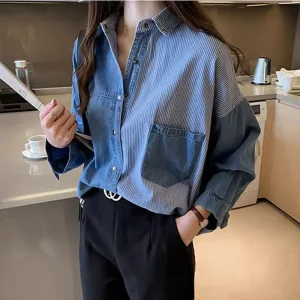 Oversized Jeans Blouse Dames