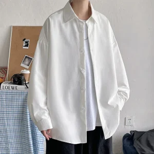 Oversized Overhemd Heren Wit