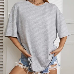 Oversized Shirt Dames Grijs