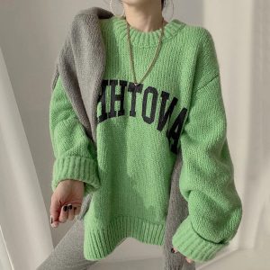 Oversized Sweater Dames Groen