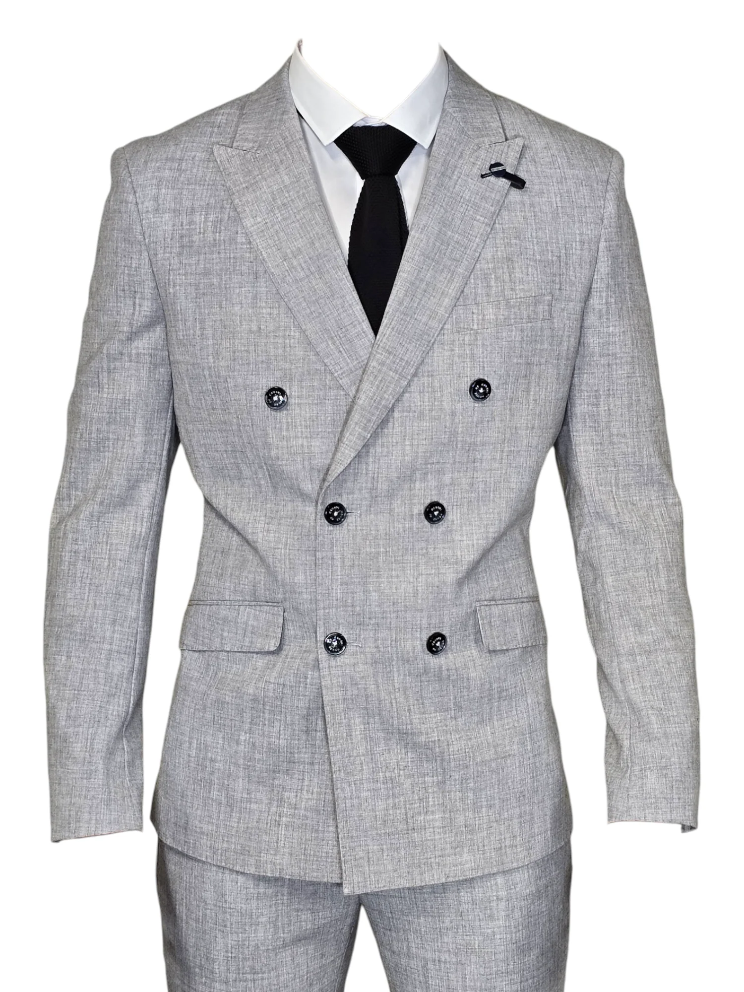 2-delig pak - double breasted grey heren kostuum - Cavani Tokyo grey suit 2pc - Afbeelding 2