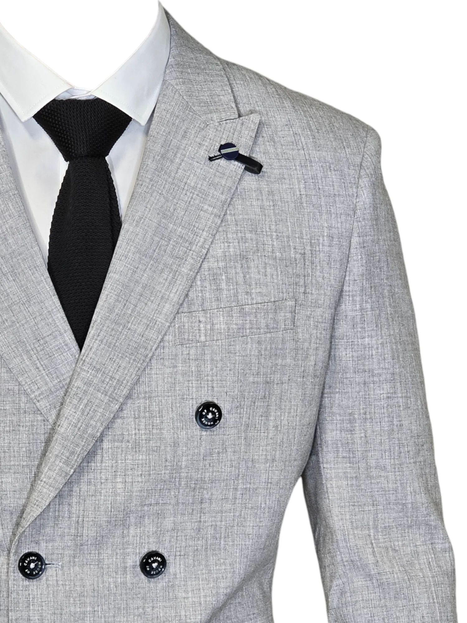 2-delig pak - double breasted grey heren kostuum - Cavani Tokyo grey suit 2pc - Afbeelding 4