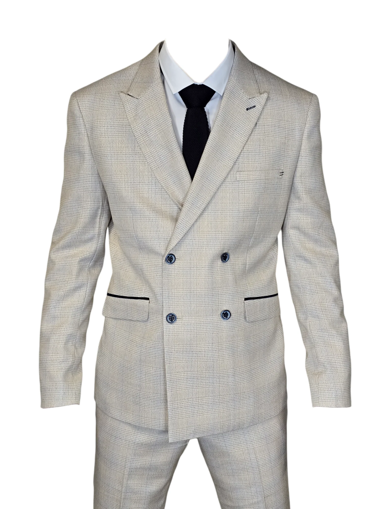 2-delig pak - Double Breasted Beige Heren Kostuum - Cavani Caridi Beige