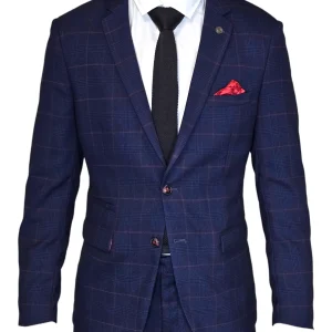 2-delig Navy Blue Gentlemens Suit - Edison Redline 2pc