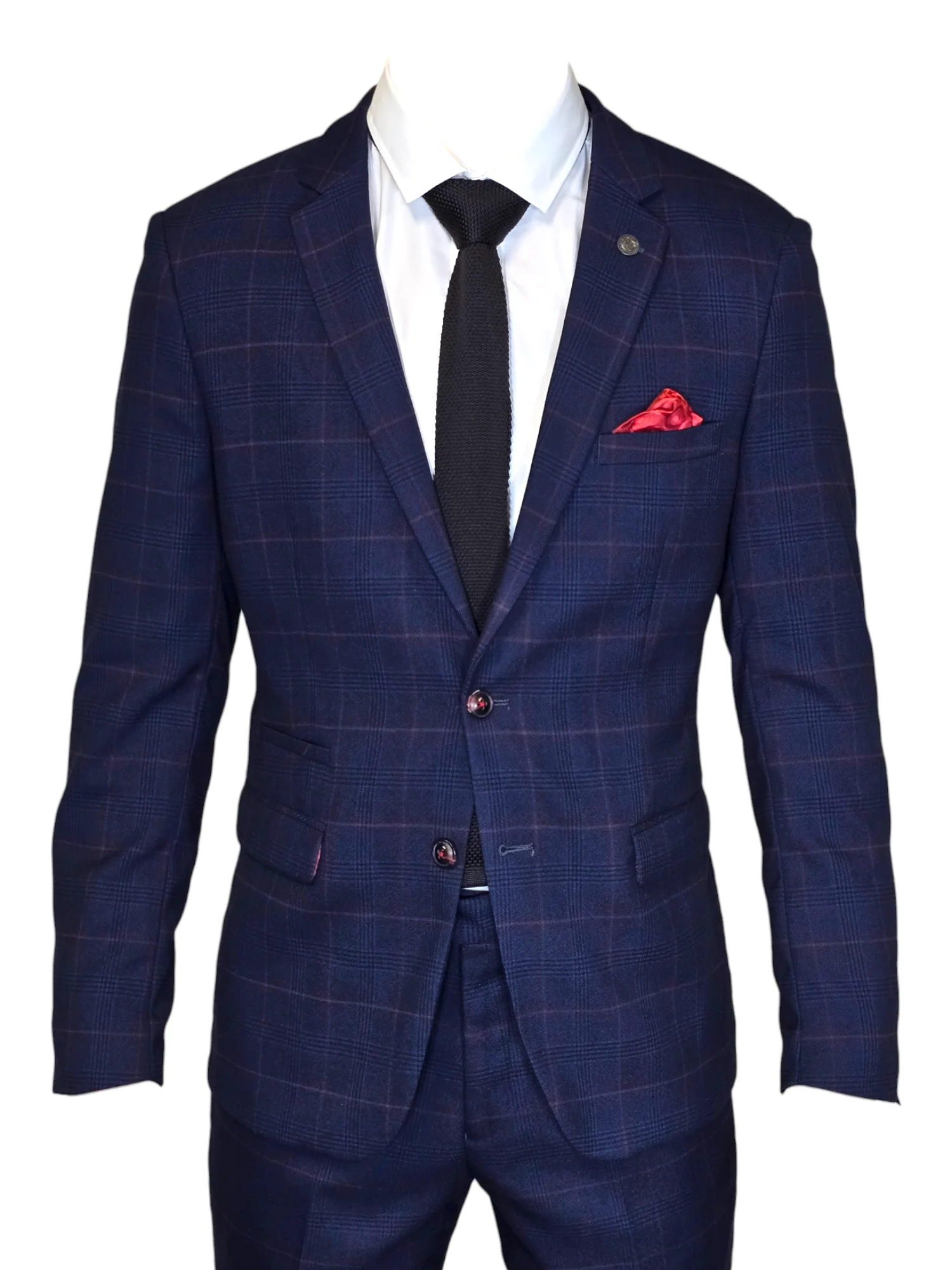 2-delig Navy Blue Gentlemens Suit - Edison Redline 2pc - Afbeelding 2