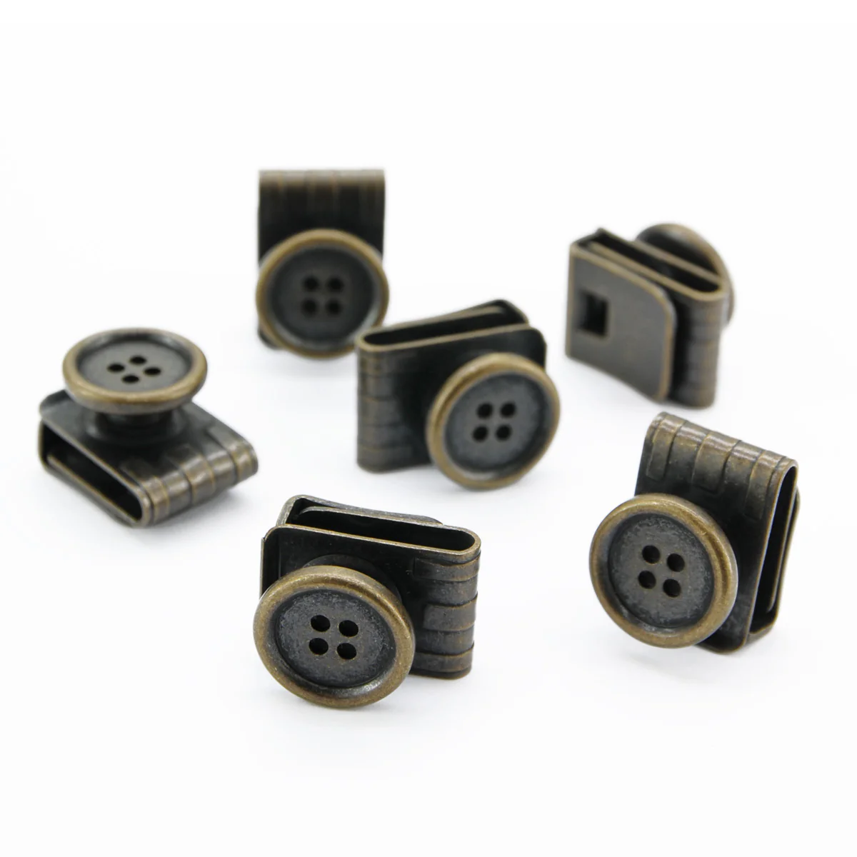 Bretels set losse knoopjes antiek messing - Afbeelding 3