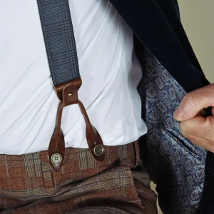 Bretels set losse knoopjes antiek messing