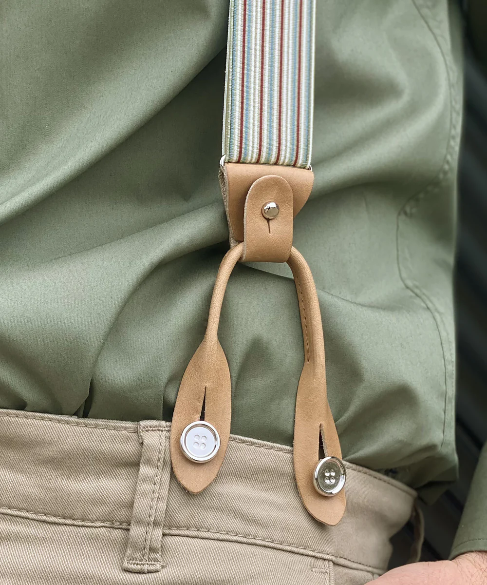 Bretels set losse knoopjes verzilverd - Afbeelding 2