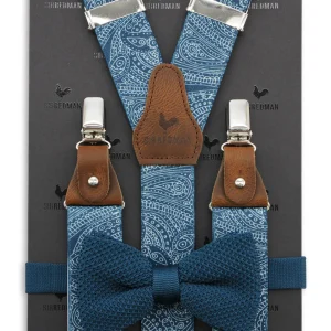 Bretels Gentleman Set Paisley Sketch blauw