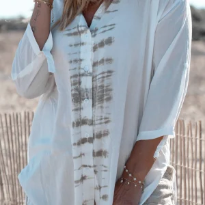 Midi Blouse Koko Waze White/ taupe