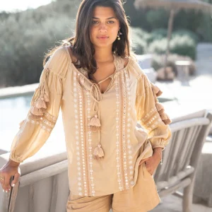 Blouse Tassel Riqueza Light Taupe
