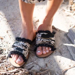 Slipper Inessa Baroque Black Print