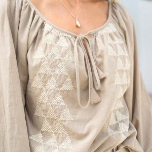 Blouse Serena Cuadros Taupe