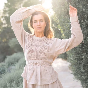 Blouse Flor Elegancia Light Taupe