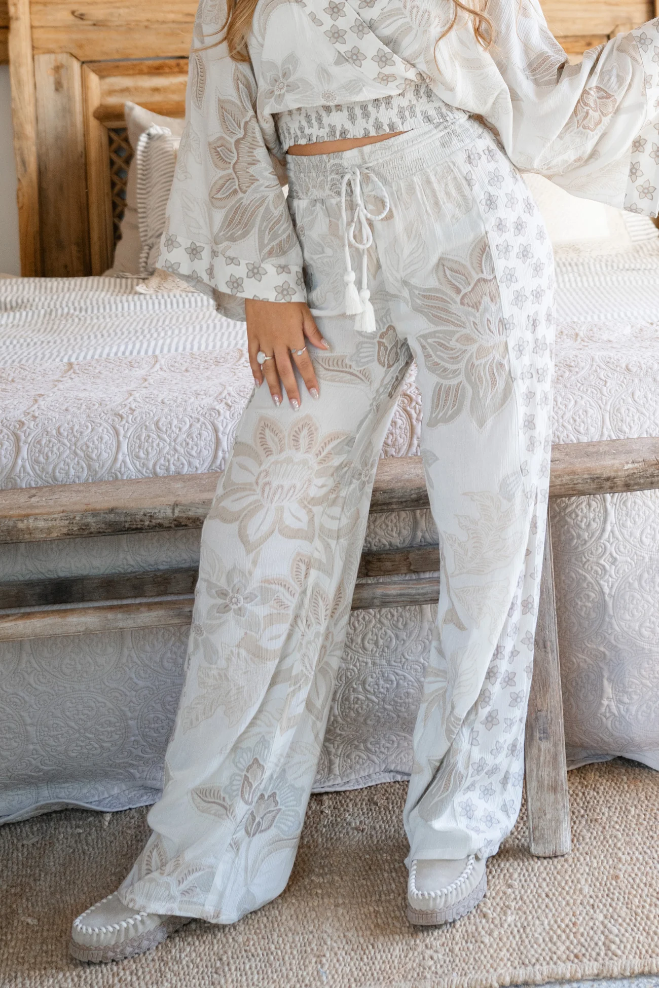 Pantalon Brisa Flower Ivory - Afbeelding 4