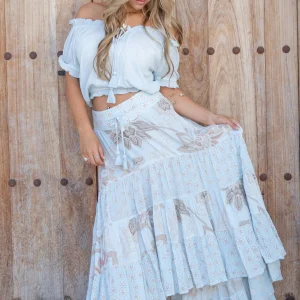 Gypsy Skirt Charlota Pale blue print