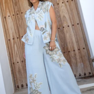 Pantalon Vena Floral Pale blue