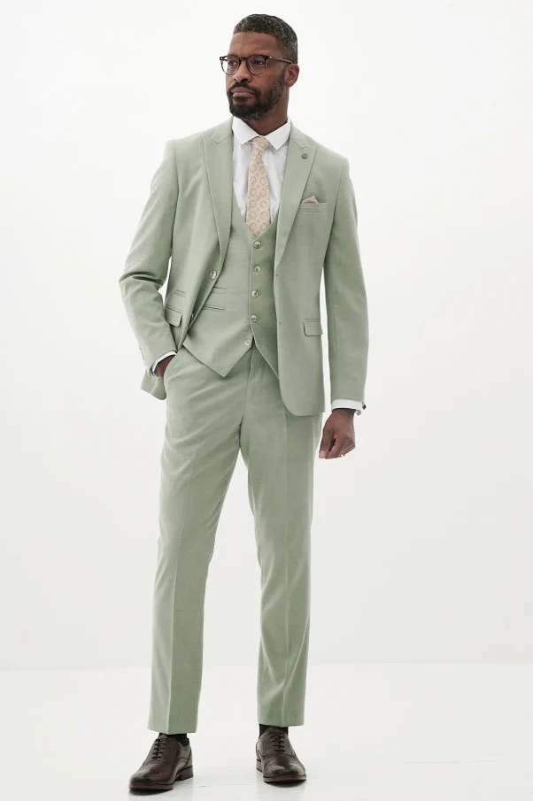 3-delig Heren Kostuum - Marc Darcy Finley Moss Green - Afbeelding 5