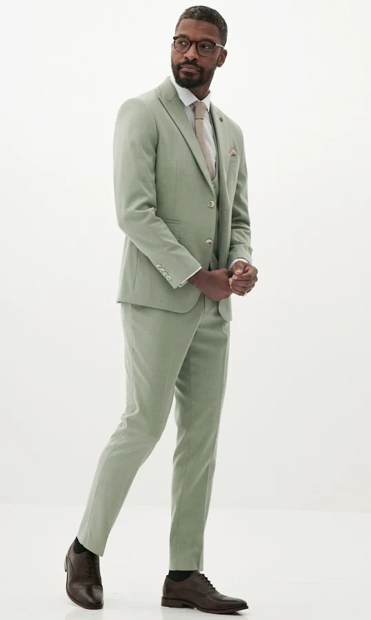 3-delig Heren Kostuum - Marc Darcy Finley Moss Green - Afbeelding 9
