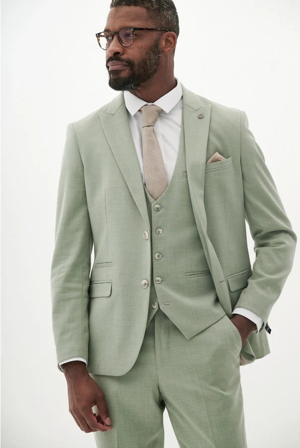 3-delig Heren Kostuum - Marc Darcy Finley Moss Green - Afbeelding 4