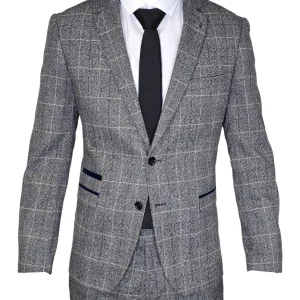 Geruit 2-delig pak Marc Darcy Scott grey- 2pc