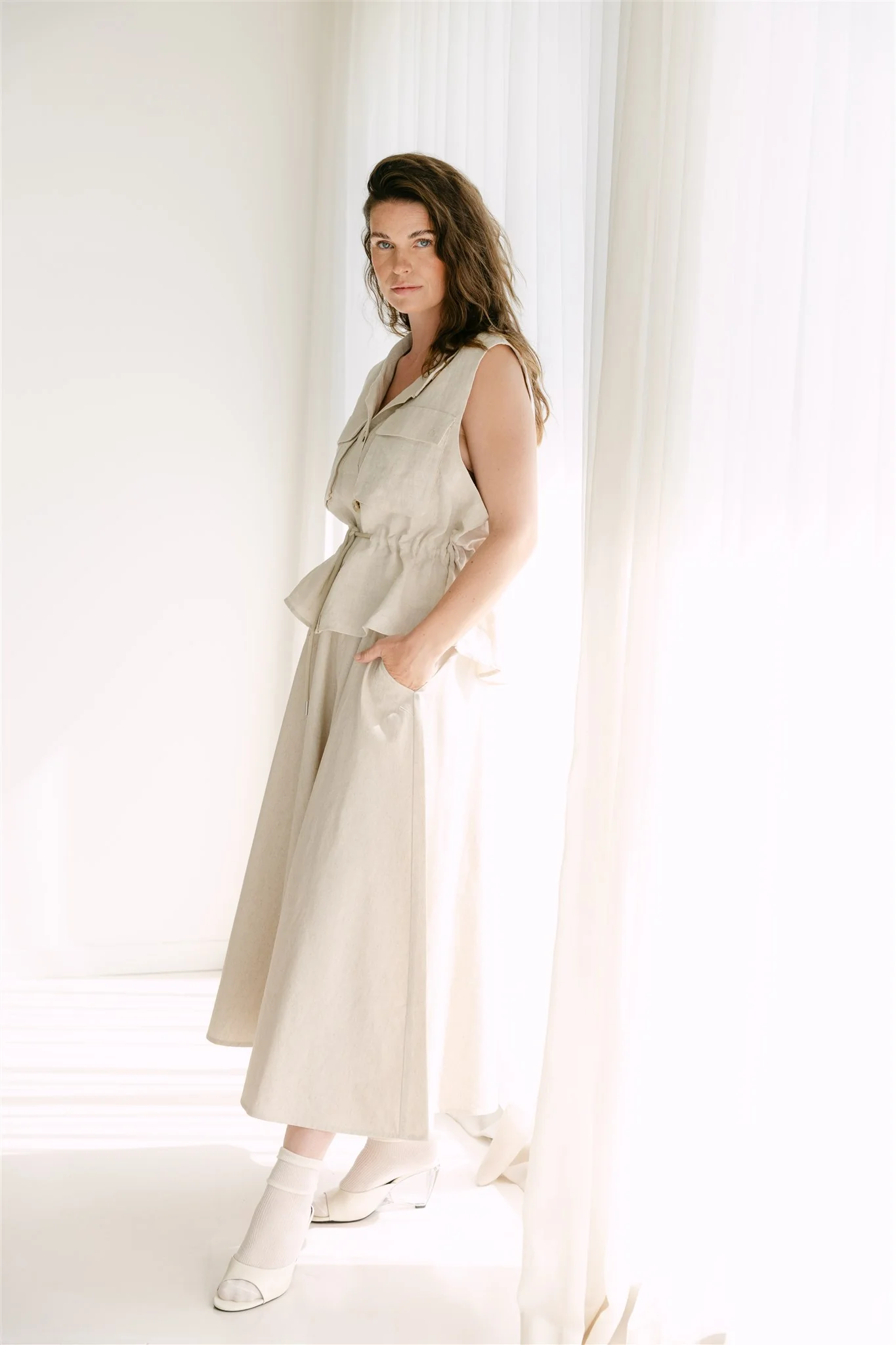 TaliaS6 Waistcoat | Sand - Afbeelding 4