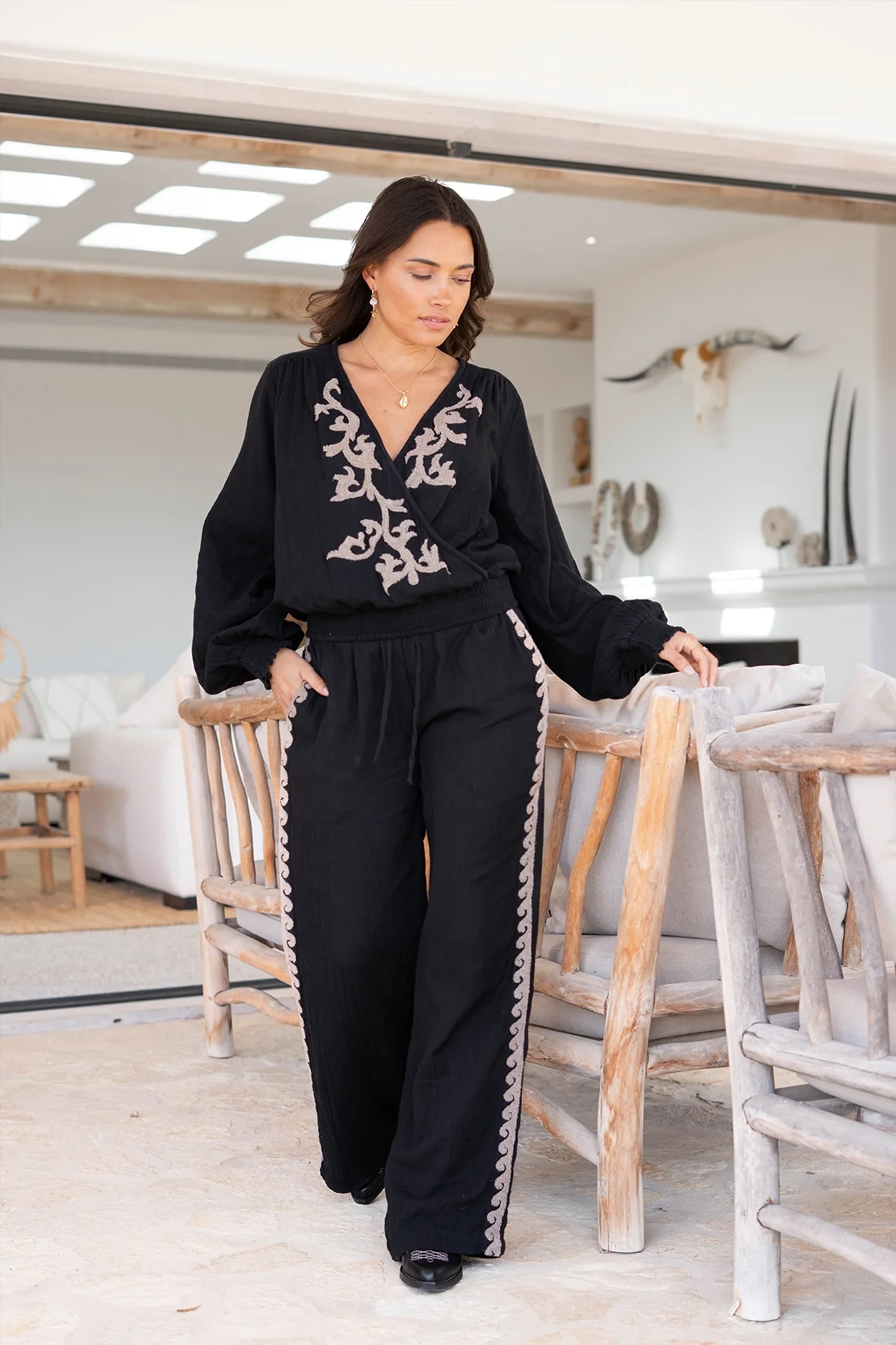 Plisados Wrap top Black - Afbeelding 4