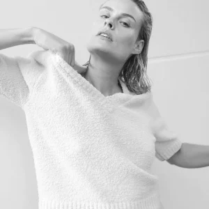 BallatoS6 soft yarn pullover | White